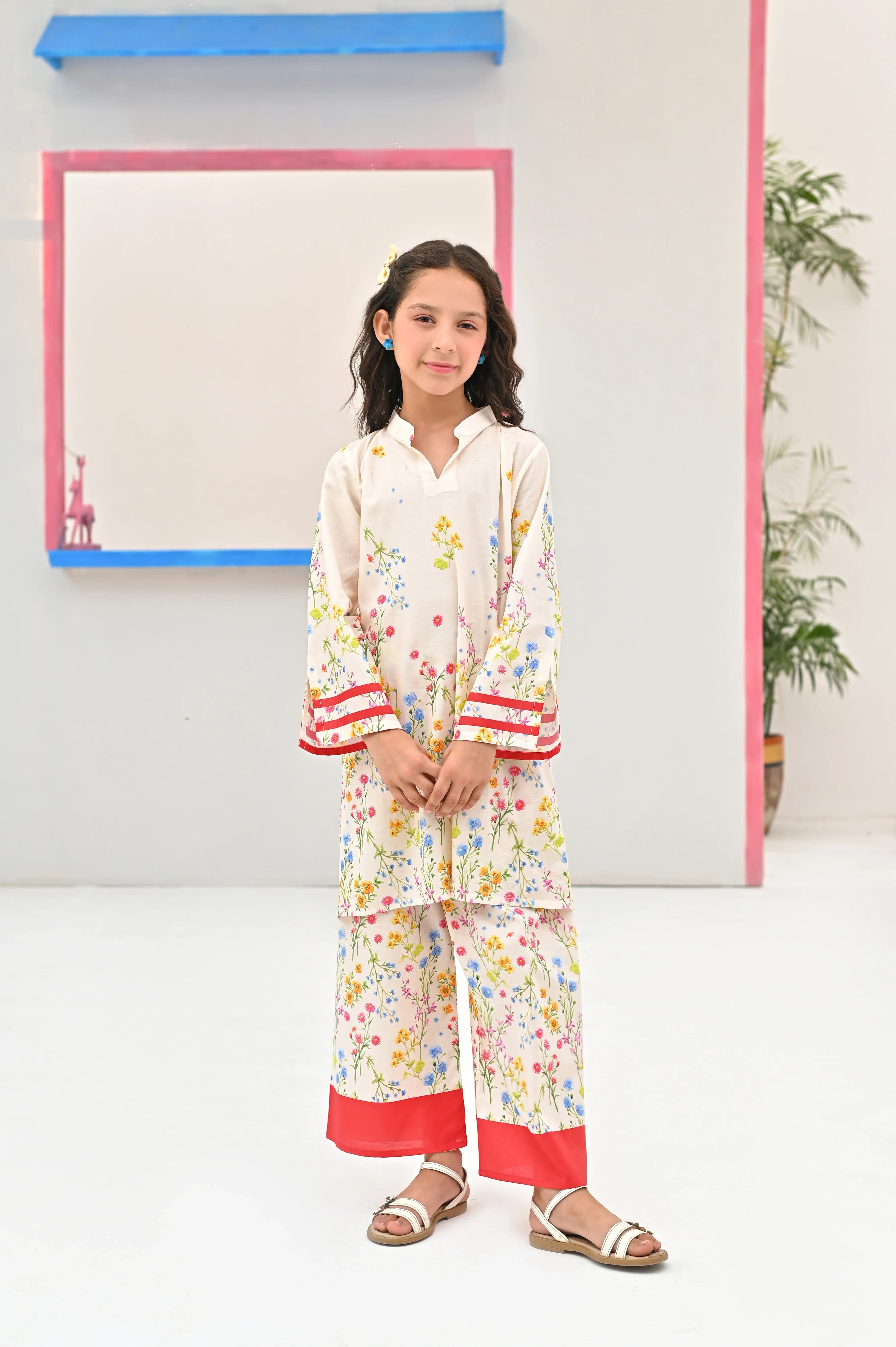 Dhaga Stitched 2 Piece Premium Cotton Lawn Kids Collection'2025-Sienna