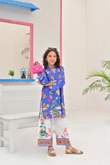 Dhaga Stitched 2 Piece Premium Cotton Lawn Kids Collection'2025-Pixie