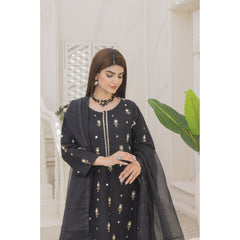 Yaaqot Stitched 3 Piece Winter Collection-Handmade Neckline Stitched 3-pc