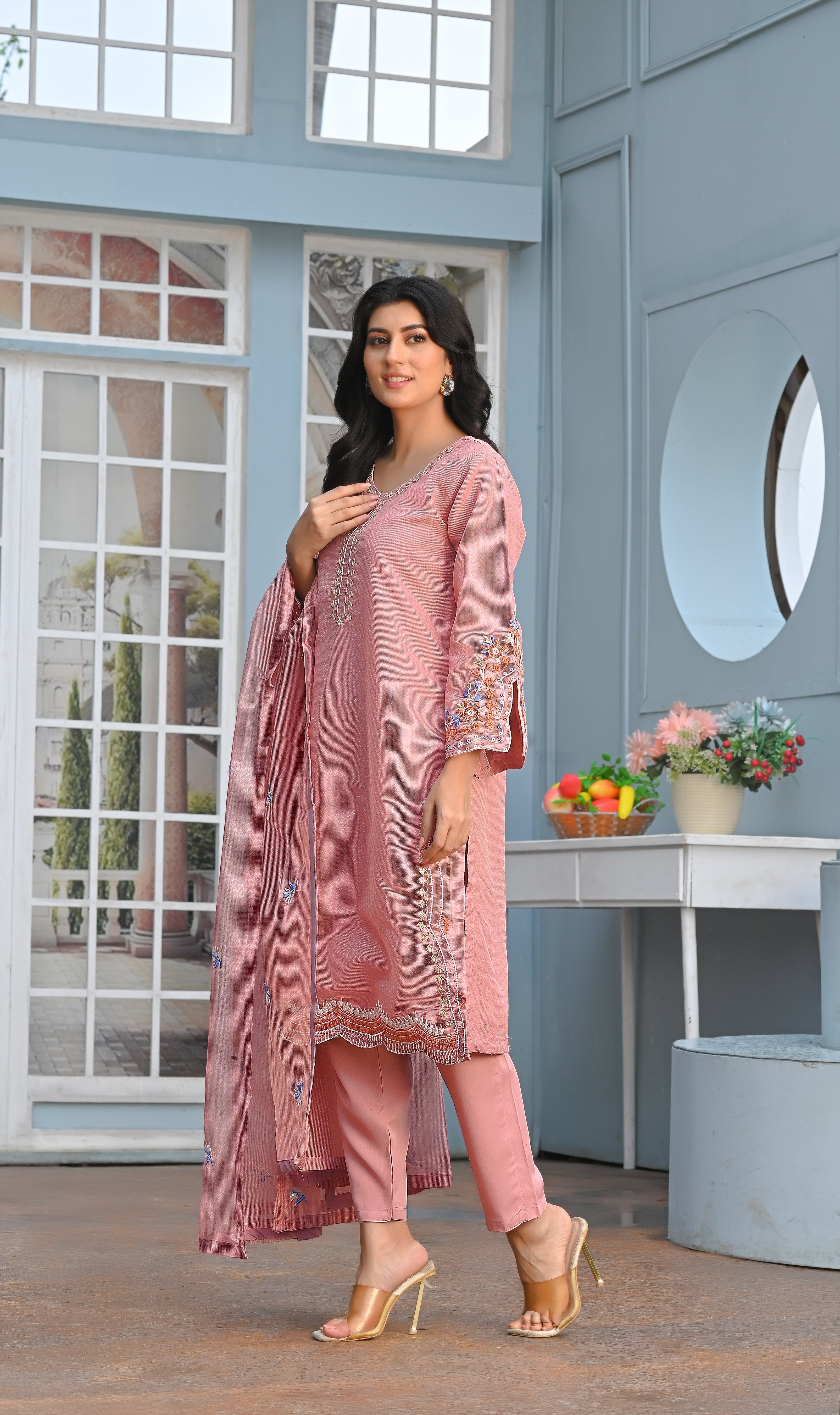 Zaib E Hoor Multi Embroidery Stitched 3-pc Suit
