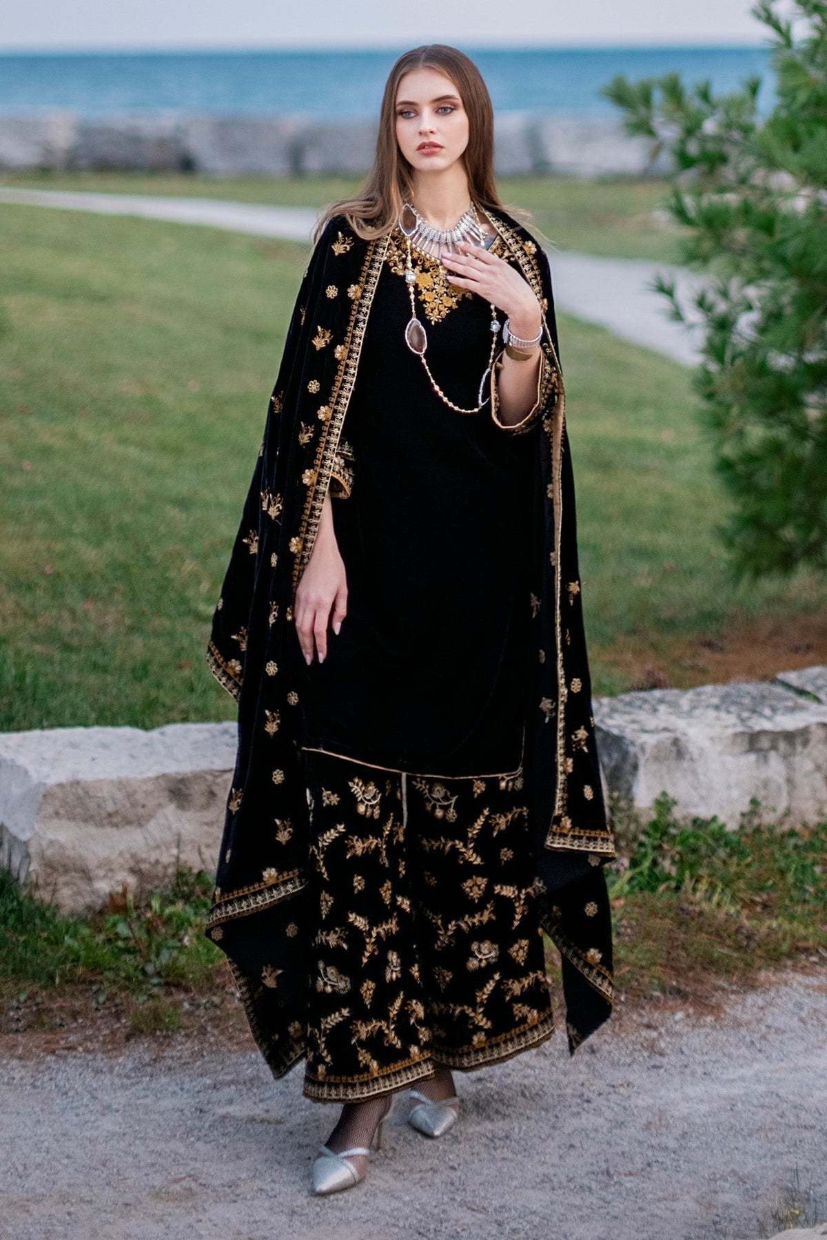 Panache Apparel Stitched Velvet Collection-Eclipse
