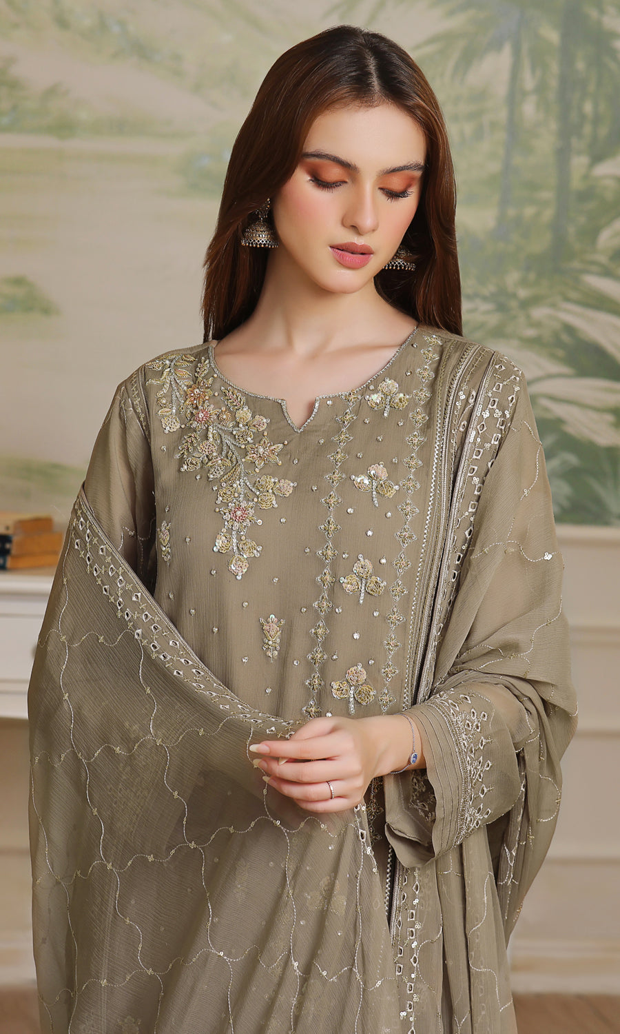 Shamooz Stitched 3 Piece Formals Collection'2025-Glaze SEM-0727