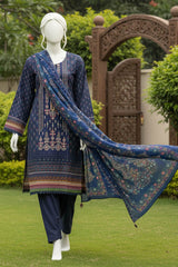 Almeerah Unstitched 3 Piece Winter Khaddar Luxe Collection'2025-Deep Ocean Twilight