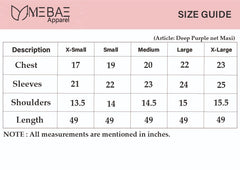MeBae Stitched Frock Collection-Deep purple net frock