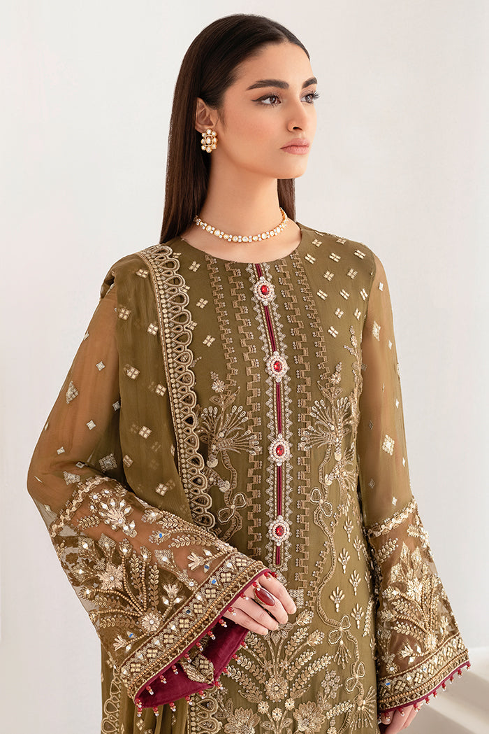 Flossie Unstitched 3 Piece Formals Executive Vol-06 Collection'2025-Dreary Aureate