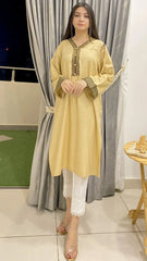 Urban Cut Sleek & Unique Design Cotton Embroidered Kurta 1 Piece