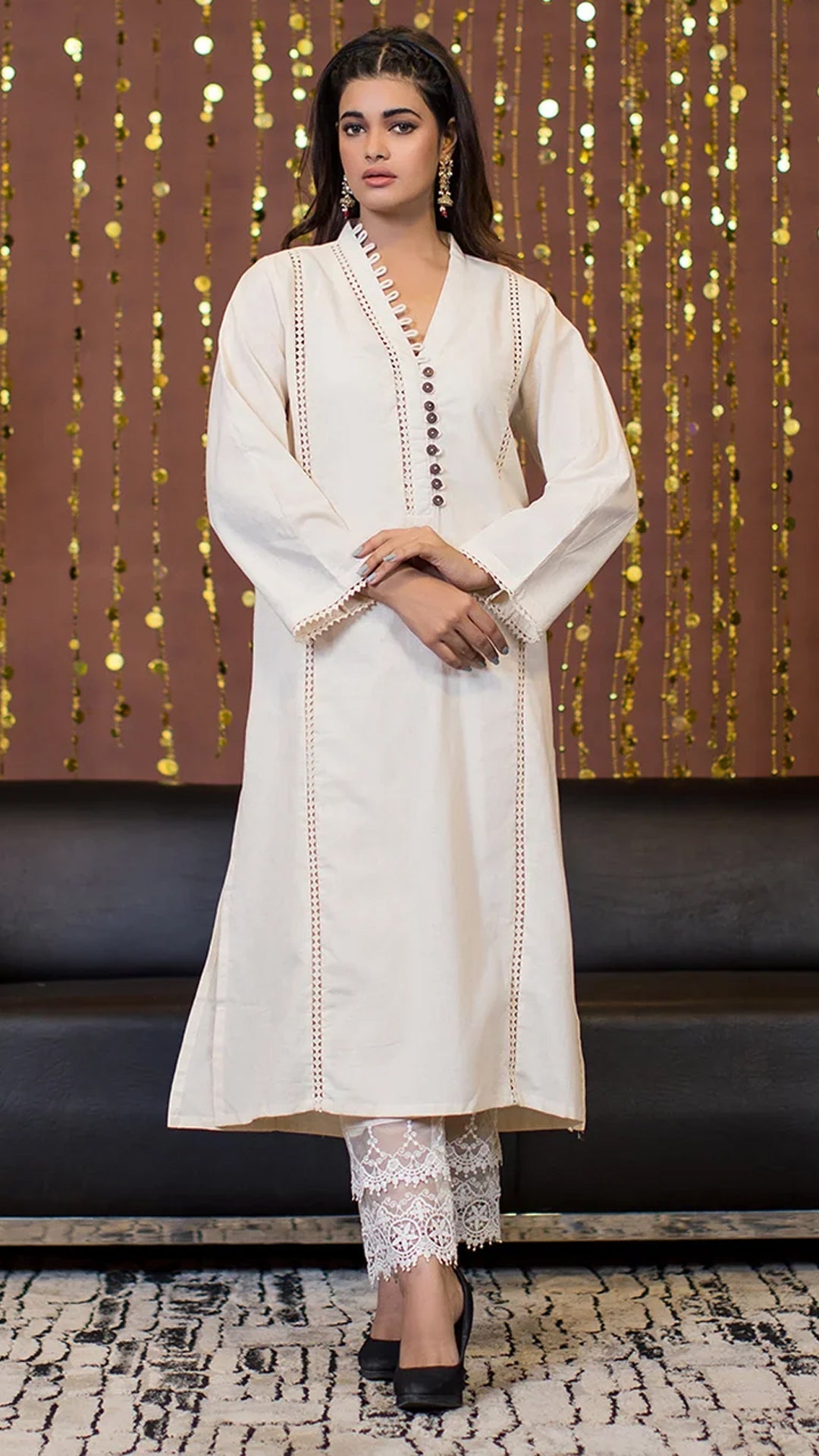 Urban Cut 1 Piece Cotton Embellished Kurta