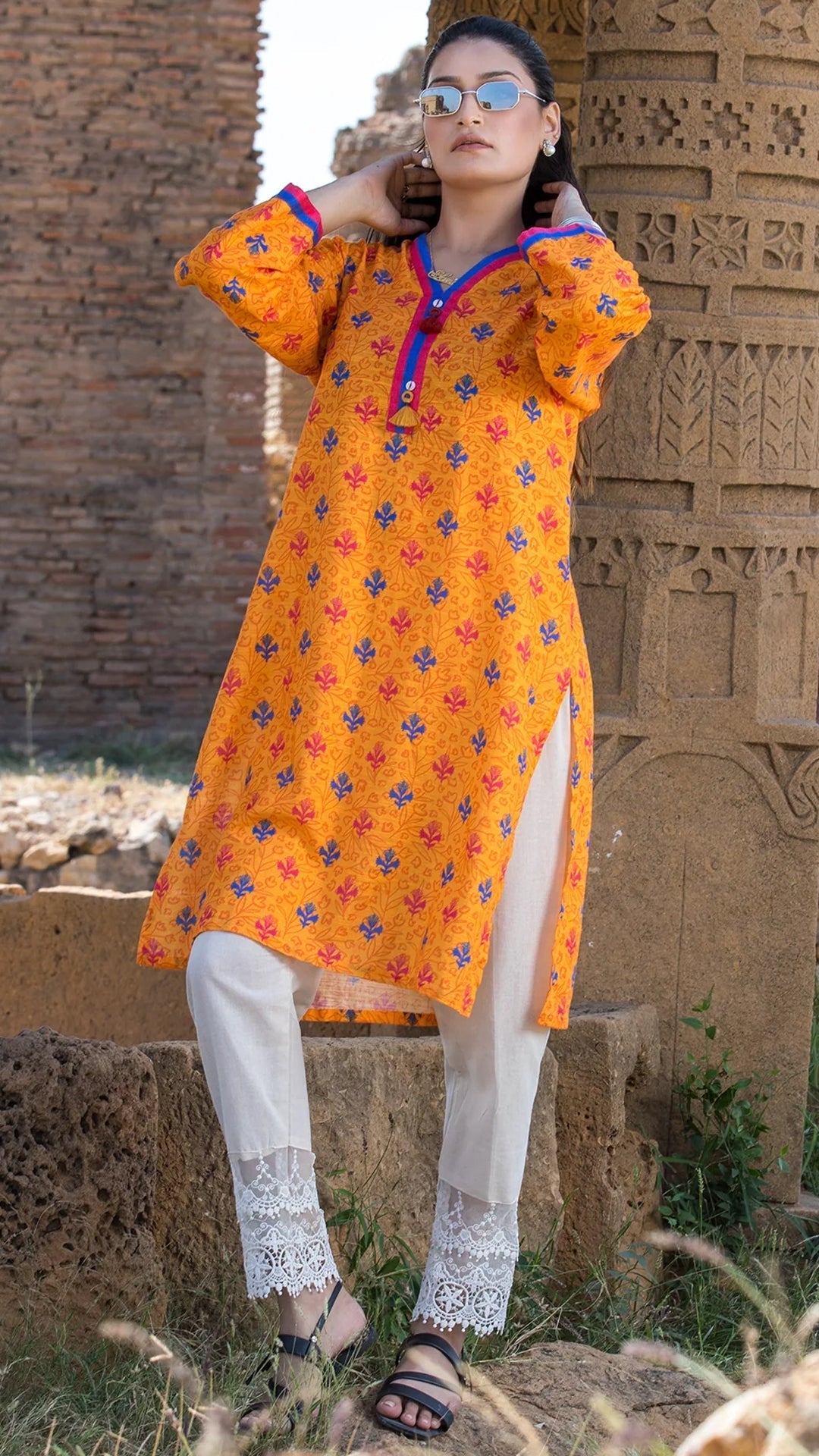 Urban Cut 1 Piece Printed  Cotton Stitched Kurta