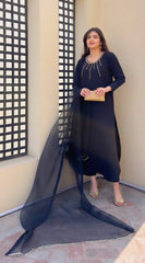 Manahils Stitched Black Embellished Swarovski