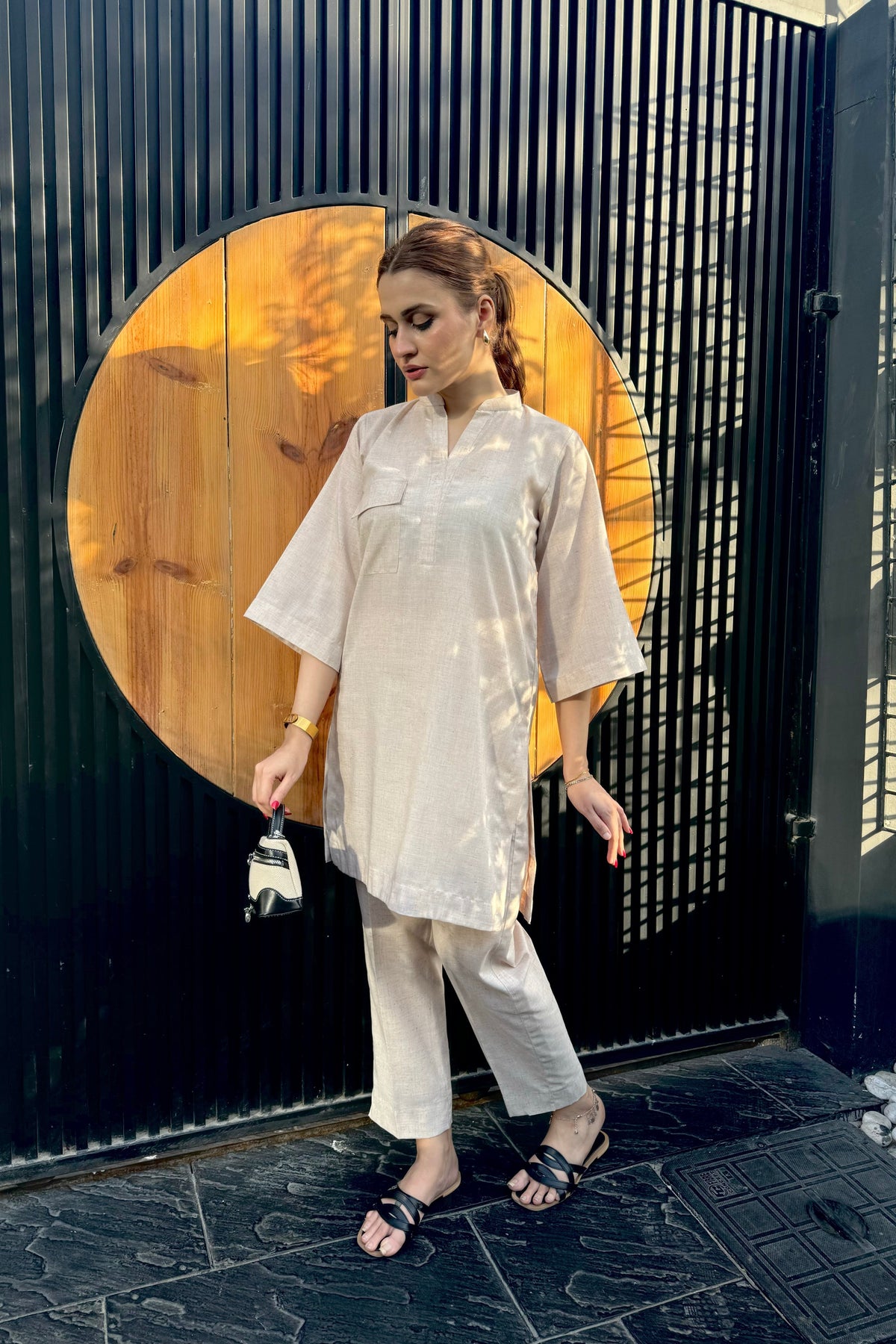 Zaman By MNM Stitched 2 Piece Winter Pret Collection'2024-Neutral Chic