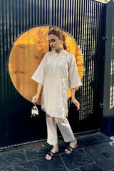 Zaman By MNM Stitched 2 Piece Winter Pret Collection'2024-Neutral Chic