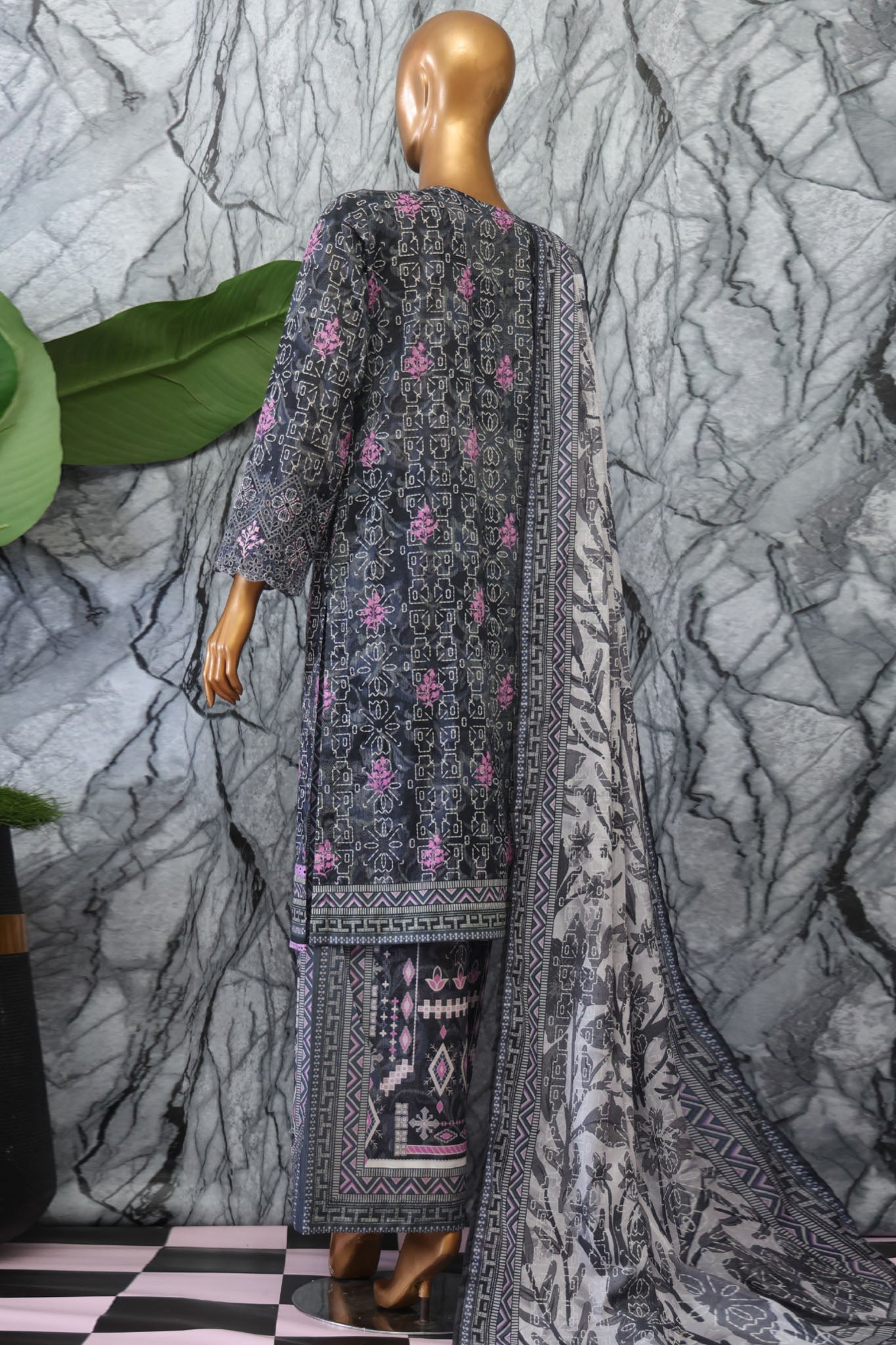 Elegant By HZ Unstitched 3 Piece Premium Digital Printed Lawn Vol-02 Collection'2025-EC-1047