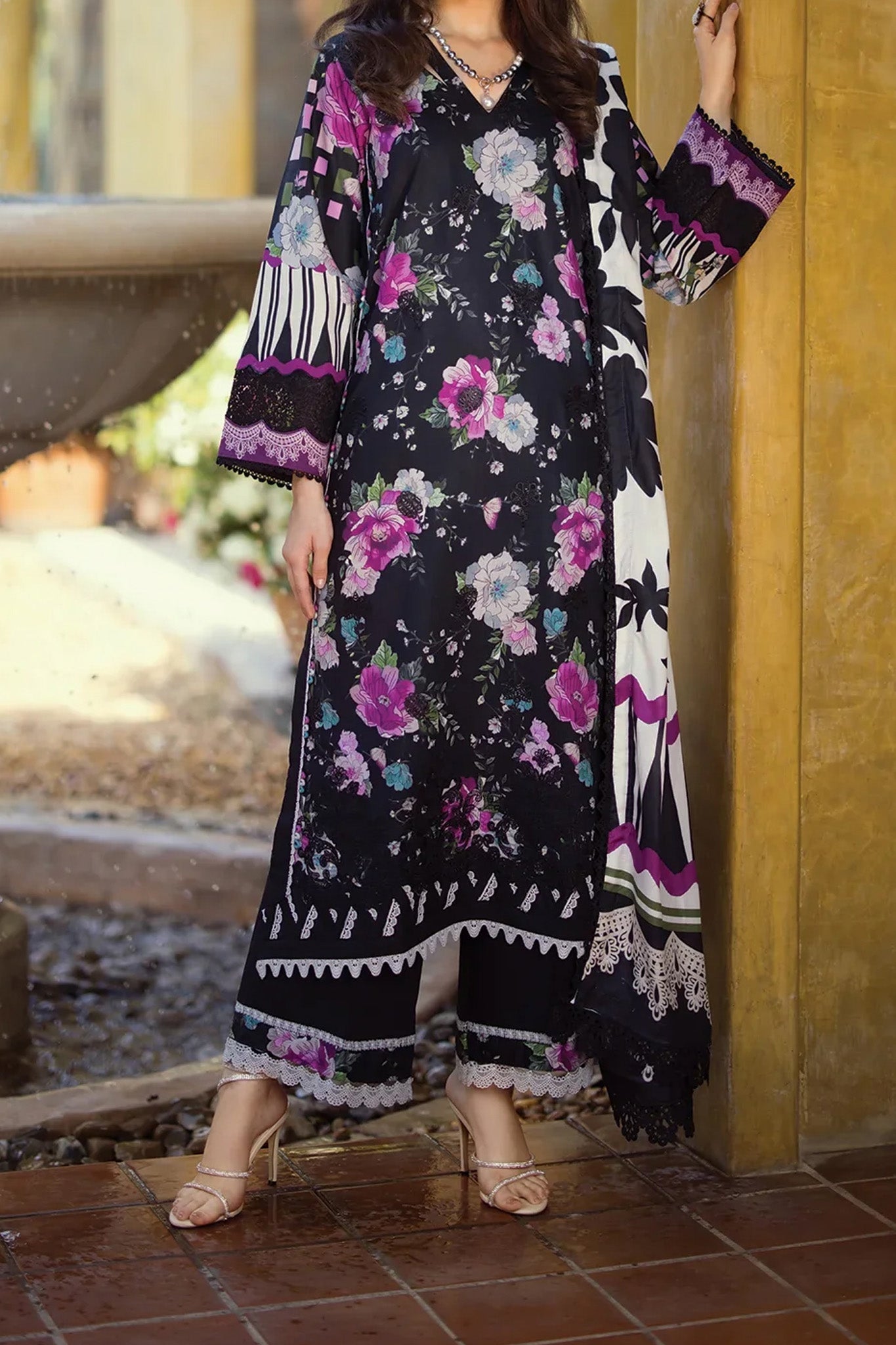 Elaf Prints Chikankari Unstitched 3 Piece Lawn Collection'2024-ECT-02-B
