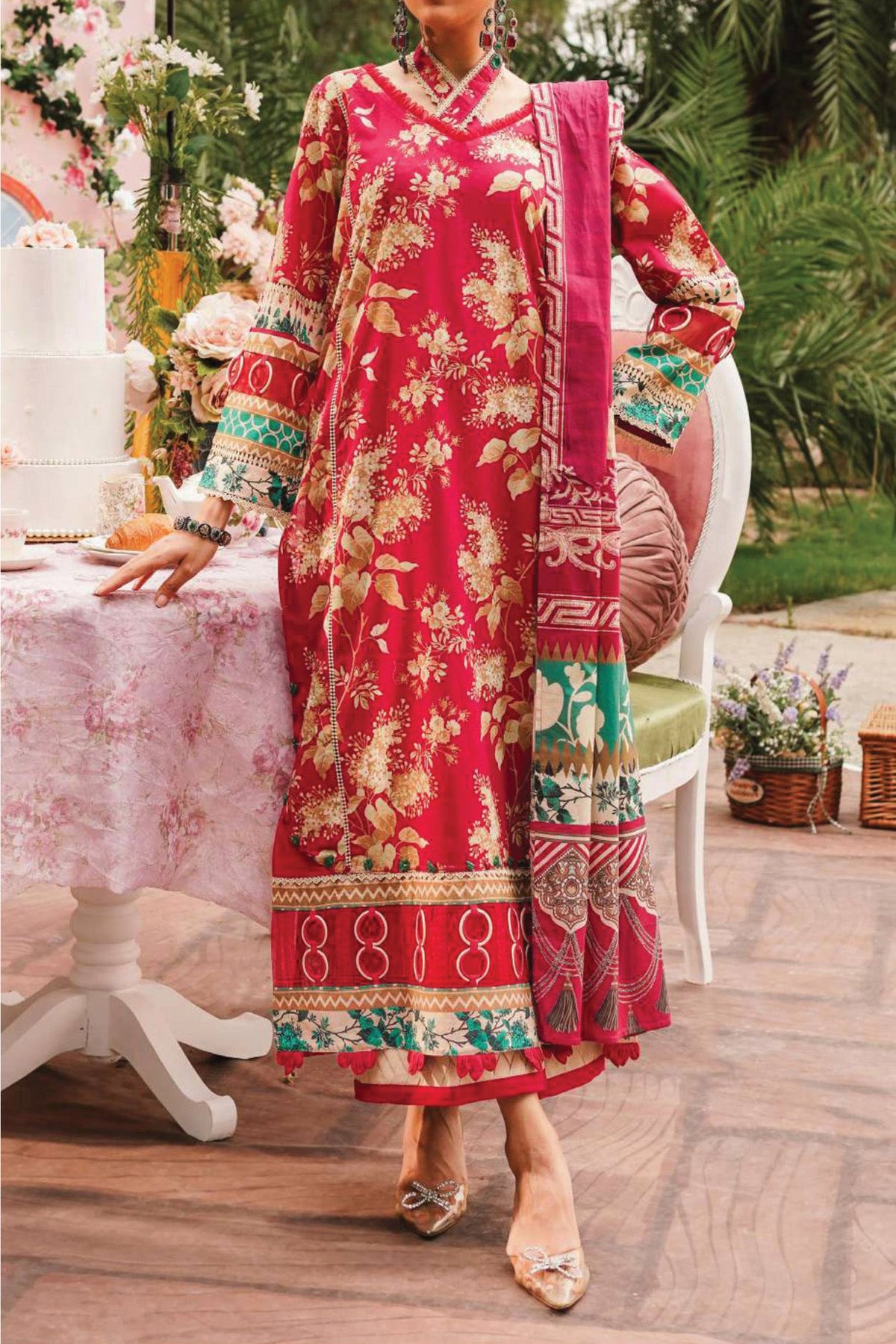 Elaf Prints Unstitched 3 Piece Printed Lawn Collection'2024-EEP-04-A-Flores De Amor