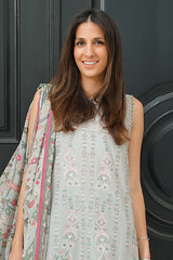 Festive Edit By Sahar Unstitched 3 Piece Emb Lawn Vol-02 Collection-EL-V2-S25-03-Silver Petal