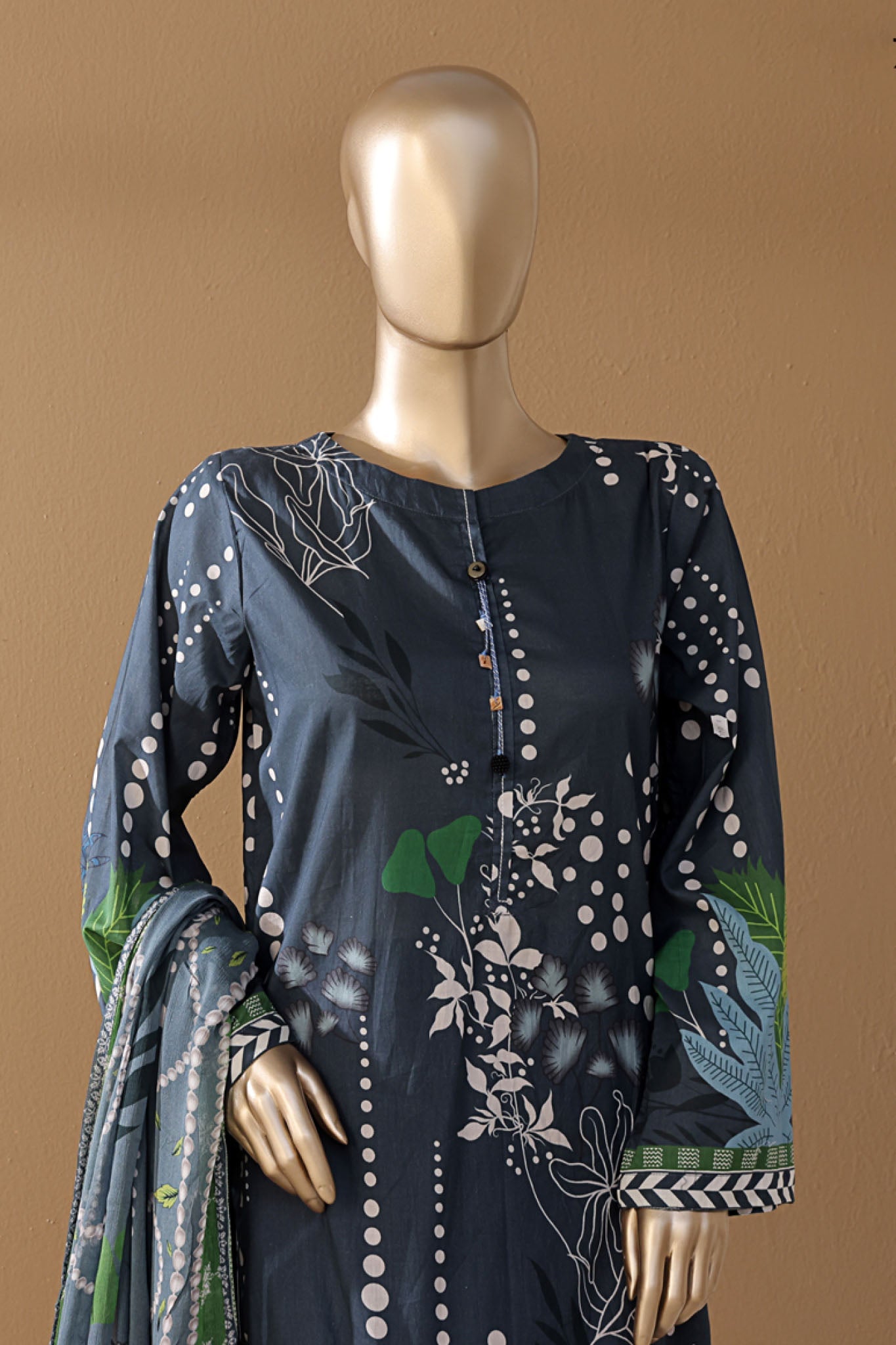 Intermix Art & Craft By HZ Stitched 3 Piece Printed Cambric Collection'2025-ELP-3P-531-Zinc