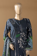 Intermix Art & Craft By HZ Stitched 3 Piece Printed Cambric Collection'2025-ELP-3P-531-Zinc