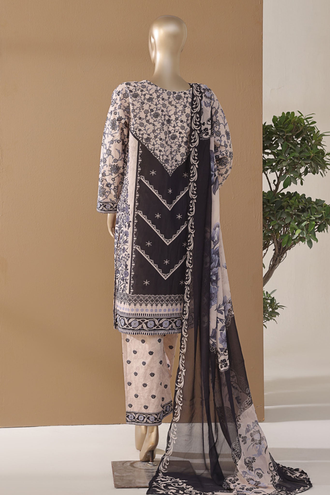 Intermix Art & Craft By HZ Stitched 3 Piece Printed Cambric Collection'2025-ELP-3P-534-Skin