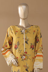 Intermix Art & Craft By HZ Stitched 3 Piece Printed Cambric Collection'2025-ELP-3P-536-Mustard