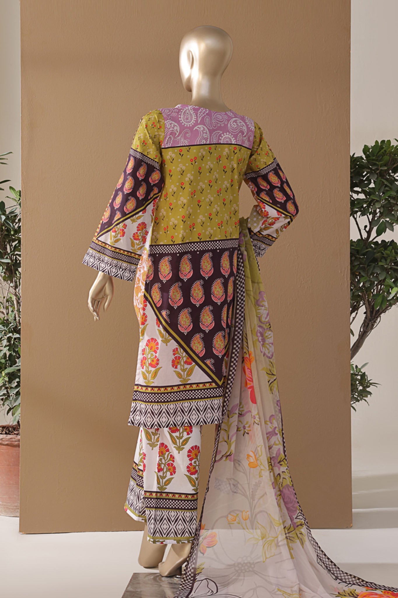 Intermix Art & Craft By HZ Stitched 3 Piece Printed Cambric Collection'2025-ELP-3P-537-Multi