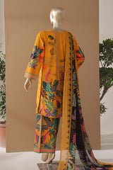 Intermix Art & Craft By HZ Stitched 3 Piece Printed Cambric Collection'2025-ELP-3P-538-Mustard