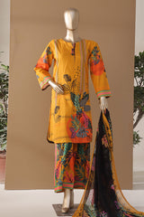 Intermix Art & Craft By HZ Stitched 3 Piece Printed Cambric Collection'2025-ELP-3P-538-Mustard