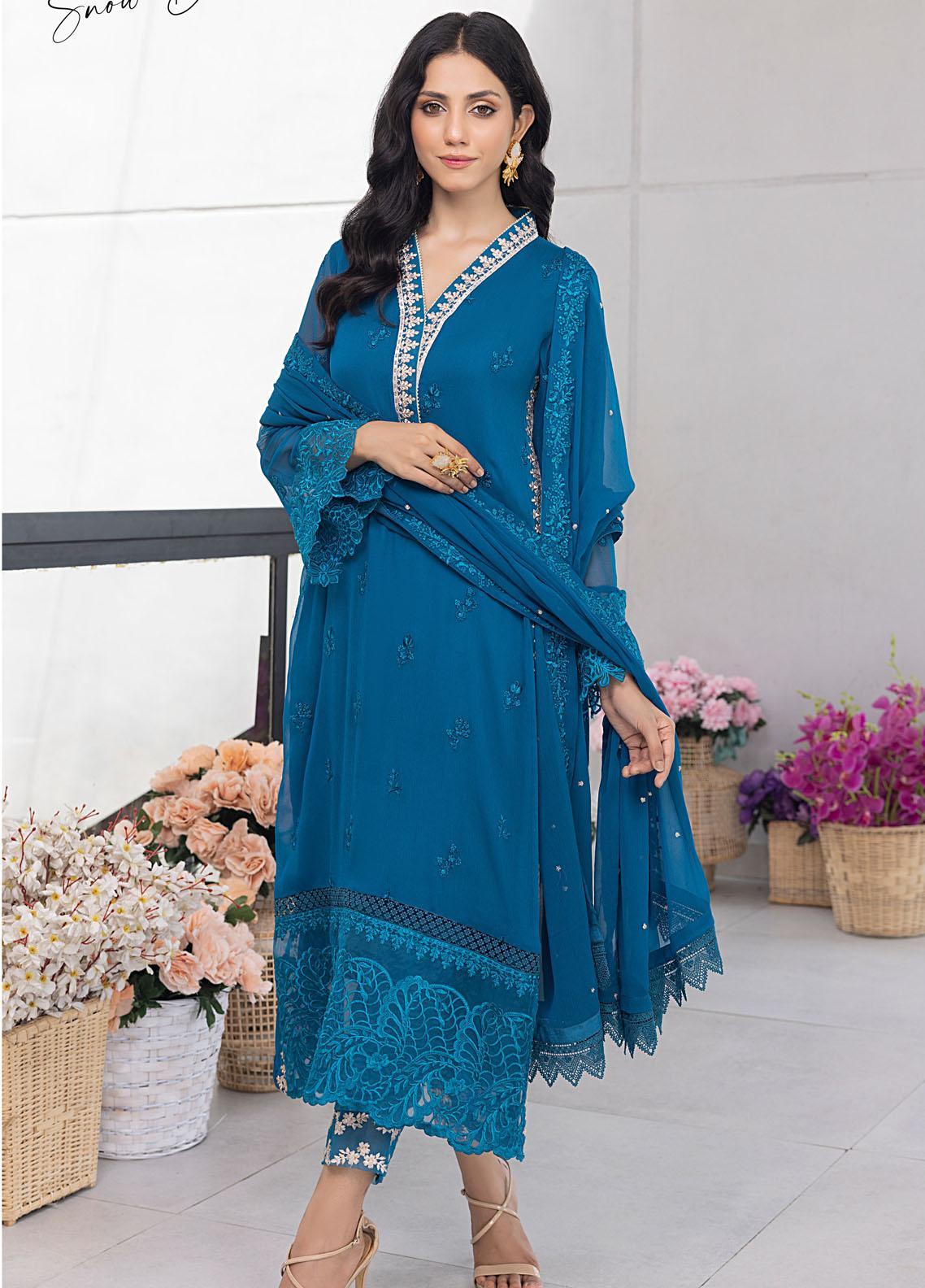 Ensembles by Azure Unstitched 3 Piece Chiffon Eid Collection'2023-ES-023