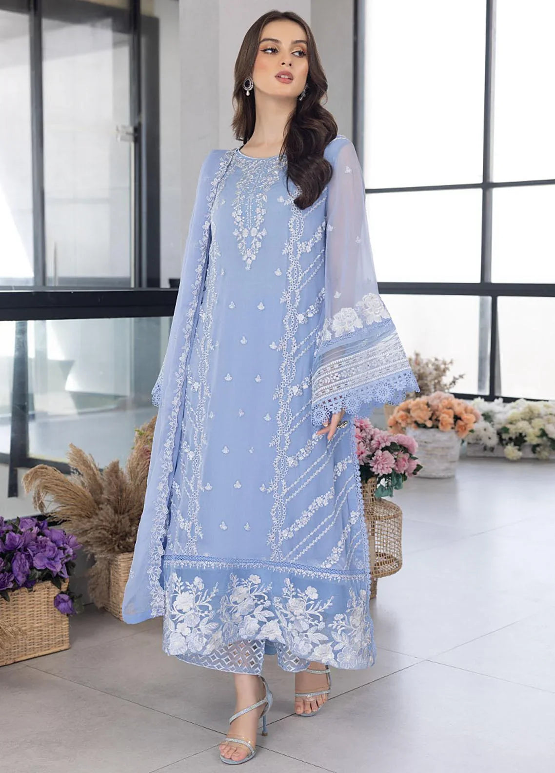 Ensembles by Azure Unstitched 3 Piece Chiffon Eid Collection'2023-ES-026