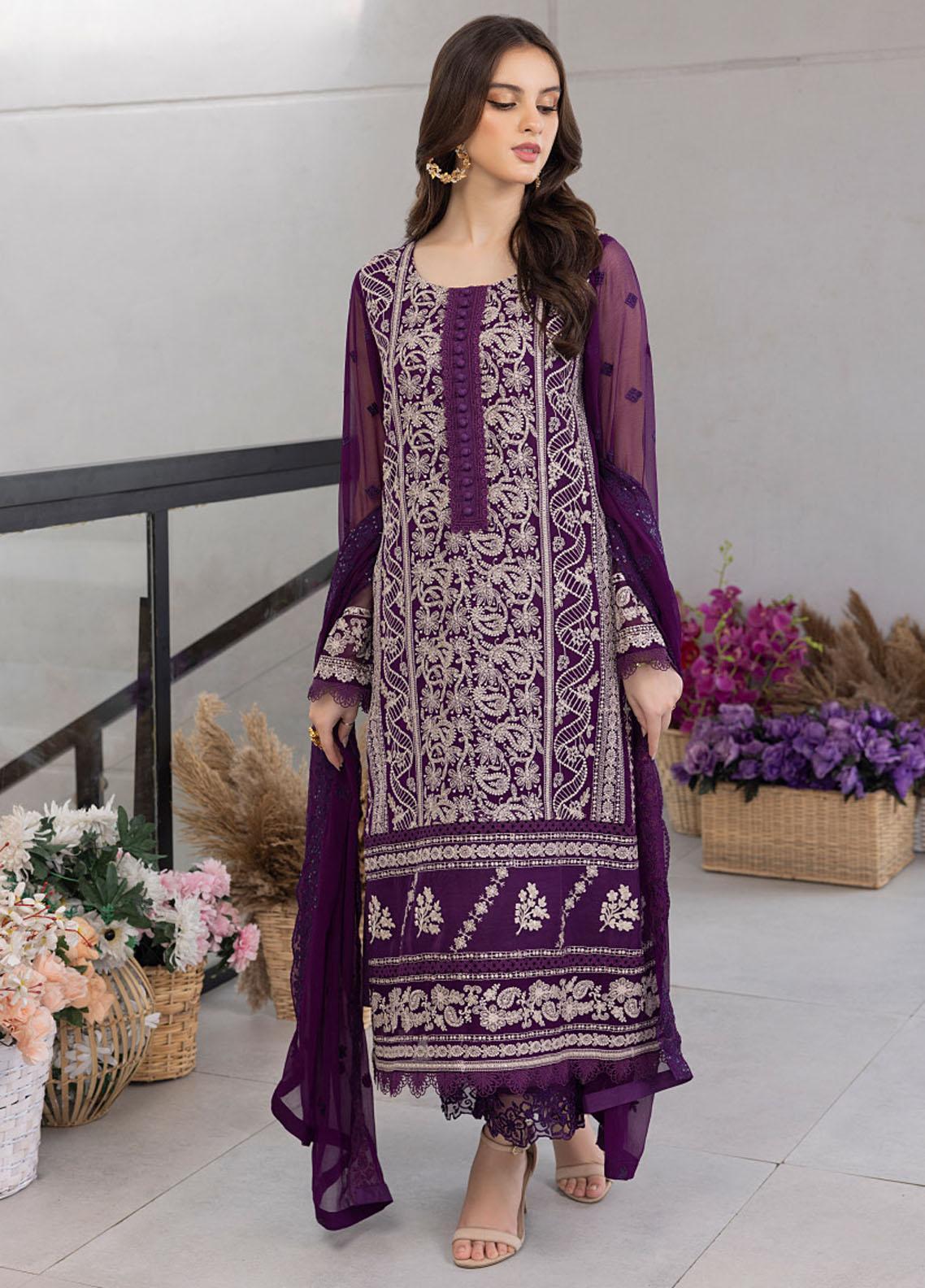 Ensembles by Azure Unstitched 3 Piece Chiffon Eid Collection'2023-ES-028