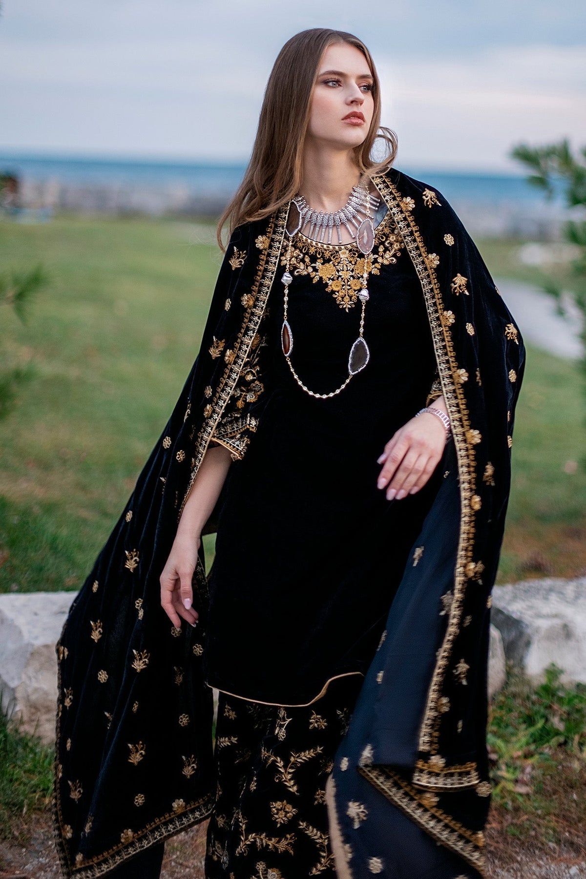 Panache Apparel Stitched Shawl Collection-Eclipse Shawl