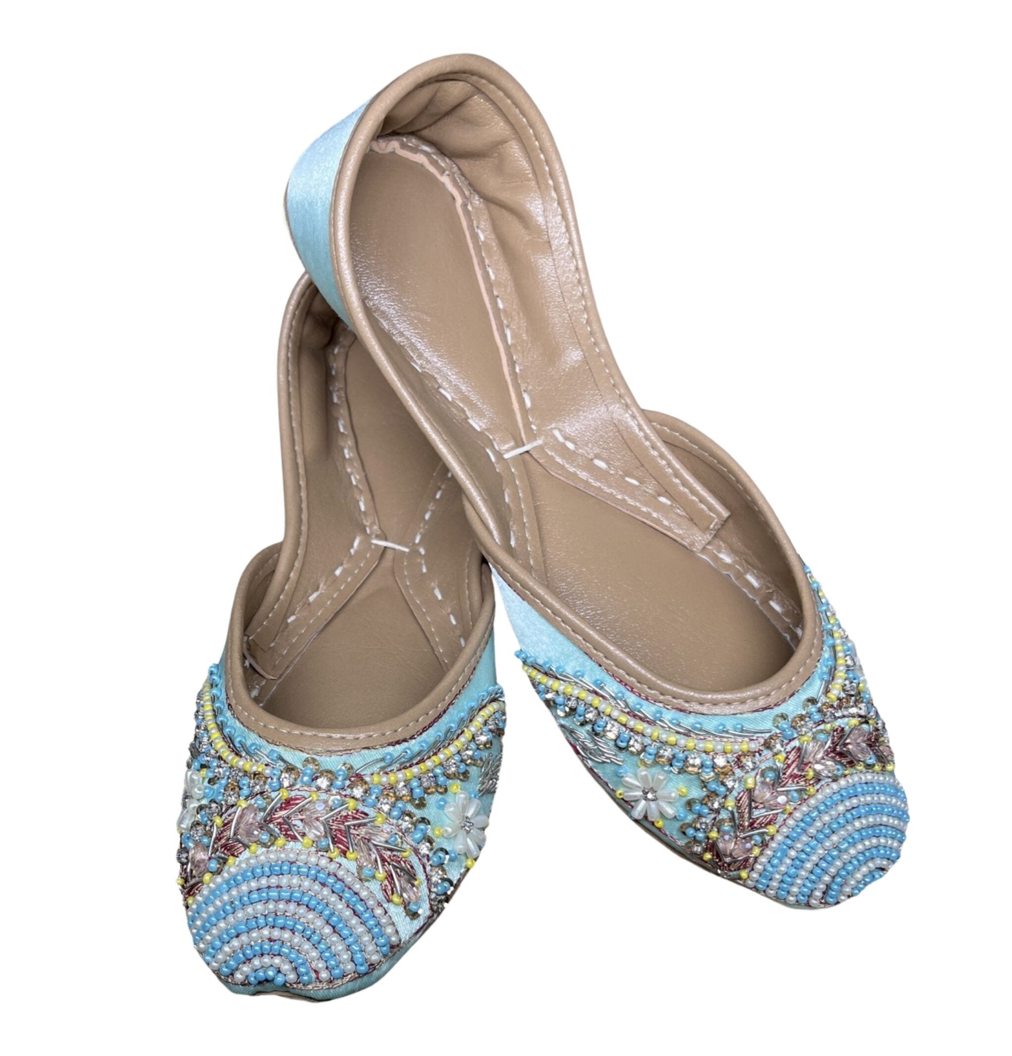 On Your Feets Emb Khussa-Blue Blossom