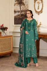 Summer Scent By Nine Needles Stitched 3 Piece Summer Collection'2025-Emerald Dream-NP-09