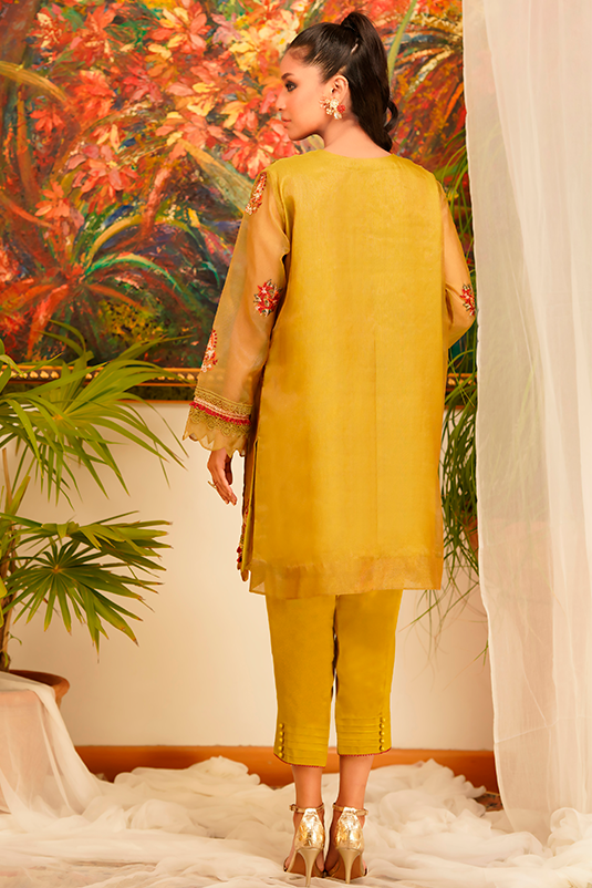 Zaaviay Stitched Organza Collection fern (Two Piece)