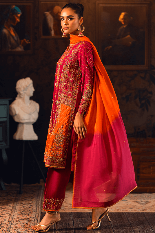 Qarmazi By Zaaviay Stitched Farzeen (Three Piece)