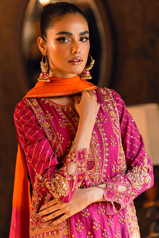 Qarmazi By Zaaviay Stitched Farzeen (Three Piece)