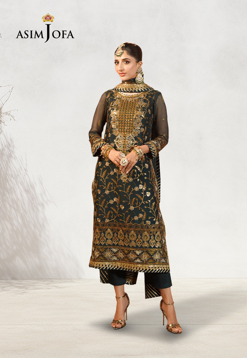 Asim Jofa Chamak Damak Pret Ajcdp-18 Embroidered Stitched 3 Pcs