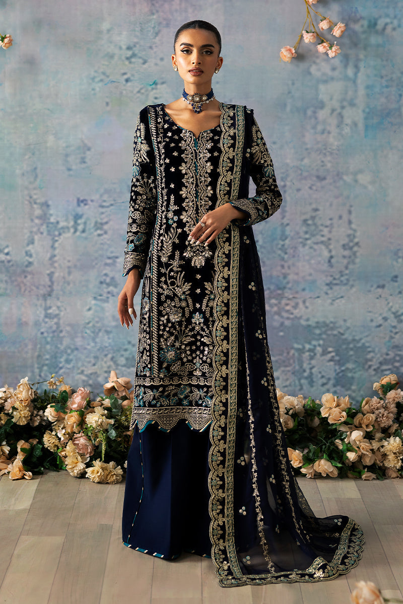 Celeste By Gulaal Unstitched 3 Piece Velvet Collection'2025-Azure