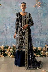 Celeste By Gulaal Unstitched 3 Piece Velvet Collection'2025-Azure