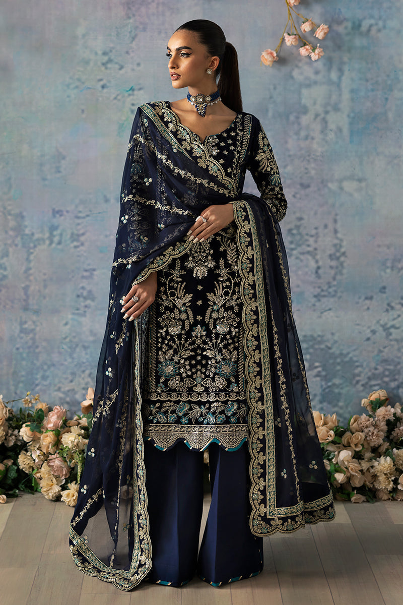Celeste By Gulaal Unstitched 3 Piece Velvet Collection'2025-Azure