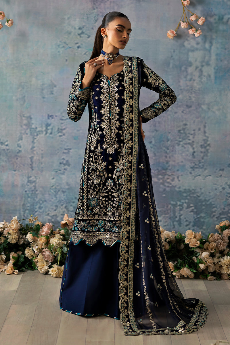 Celeste By Gulaal Unstitched 3 Piece Velvet Collection'2025-Azure