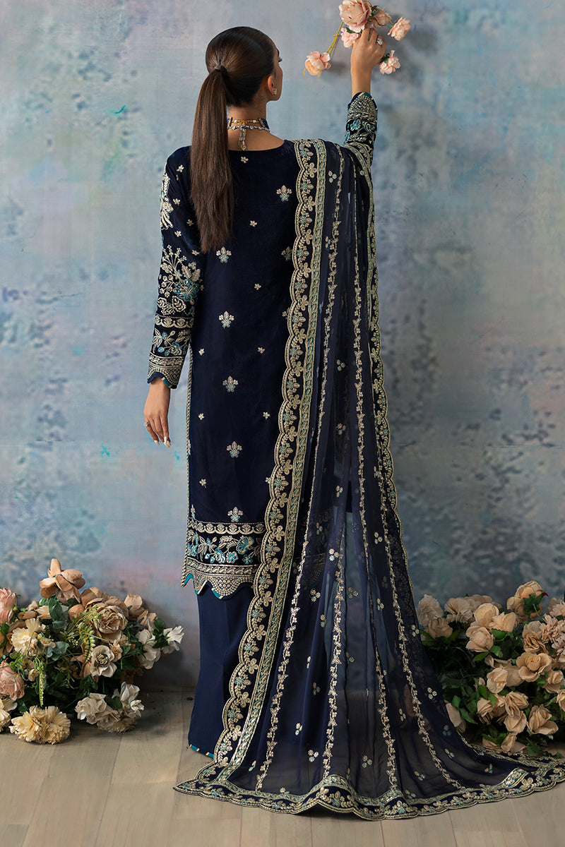 Celeste By Gulaal Unstitched 3 Piece Velvet Collection'2025-Azure