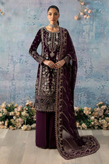 Celeste By Gulaal Unstitched 3 Piece Velvet Collection'2025-Sangria