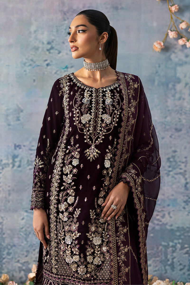 Celeste By Gulaal Unstitched 3 Piece Velvet Collection'2025-Sangria