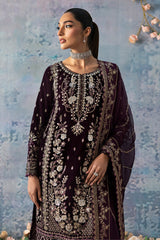 Celeste By Gulaal Unstitched 3 Piece Velvet Collection'2025-Sangria