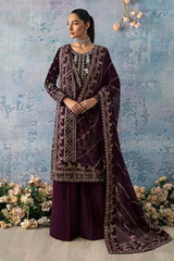 Celeste By Gulaal Unstitched 3 Piece Velvet Collection'2025-Sangria