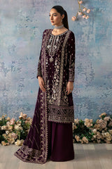 Celeste By Gulaal Unstitched 3 Piece Velvet Collection'2025-Sangria