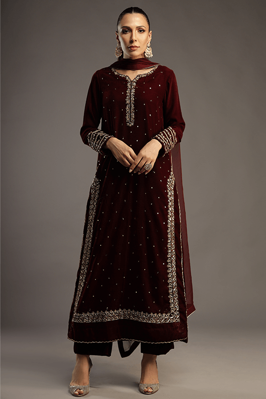 Bagh E Makhmal By Zaaviay Stitched Gulizaar (Three Piece)