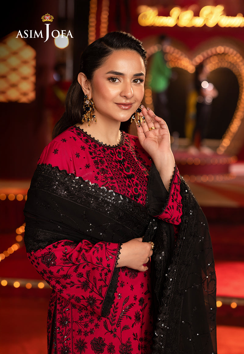 Asim Jofa LUXURY FESTIVE DROP 2 Ajlf-11 Embroidered Boski Silk 3 Pcs