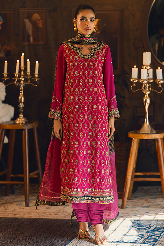 Qarmazi By Zaaviay Stitched Giti (Three Piece)