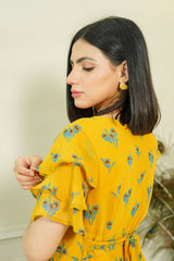 MeBae Stitched Frock Collection-Golden Bloom Tiered